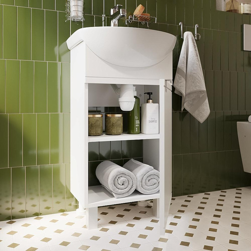 Тумба с раковиной DIWO Дмитров 47 цвет Белый