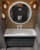 Раковина Boheme Armadi Art Flat 120 859-120 Белая искусственный камень (литьевой мрамор) подвесная