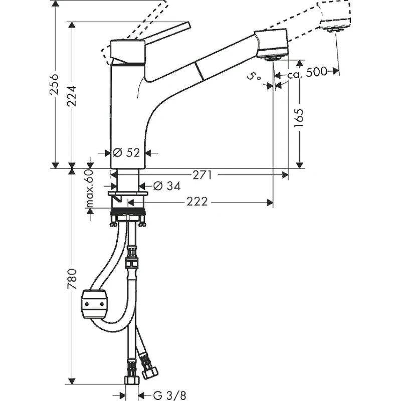 Смеситель для кухни Hansgrohe Talis S 32841000 Хром латунь
