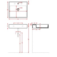 Раковина Artceram Scalino 55 SCL007 01 00 Белая глянцевая фарфор подвесная, накладная