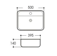 Раковина Aquatek Вега 50 AQ5506-00 Белая фарфор накладная