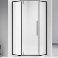 Душевой уголок Vincea Slim-N 90x90 VSP-4SN900CLB профиль Черный стекло прозрачное