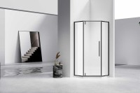 Душевой уголок Vincea Slim-N 90x90 VSP-4SN900CLB профиль Черный стекло прозрачное