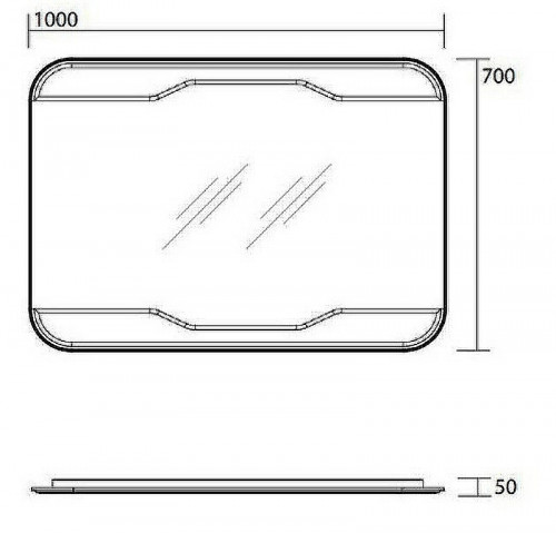 Зеркало Kerasan Waldorf 100 740601 С выключателем стекло