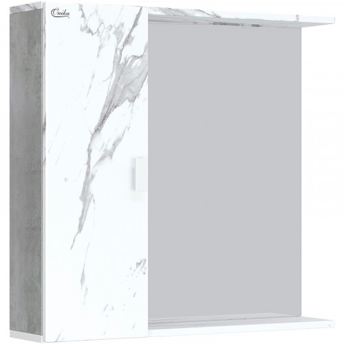 Зеркало со шкафом Onika Марбл 75.00 У 207524 Мрамор Камень бетонный МДФ / ЛДСП, стекло