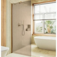 Душевая перегородка Maybah Glass MGD-692-3ш 890x1950 в широком профиле Золото стекло бронзовое матовое