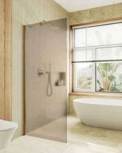 Душевая перегородка Maybah Glass MGD-692-3ш 890x1950 в широком профиле Золото стекло бронзовое матовое