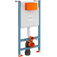 Комплект унитаза с инсталляцией Vitra Normus L-box 9773B003-7207 с сиденьем и Белой клавишей смыва фарфор подвесной