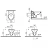 Комплект унитаза с инсталляцией Vitra Normus L-box 9773B003-7207 с сиденьем и Белой клавишей смыва фарфор подвесной