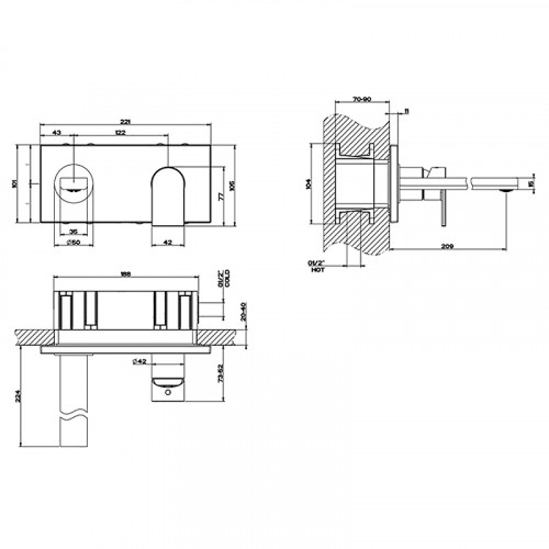 Смеситель для раковины Gessi Emporio Via Manzoni 44895#031 Хром