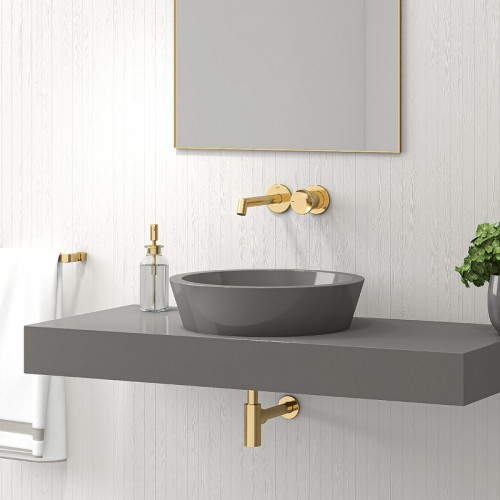 Смеситель для раковины Teska Arte E5507 Золото нержавеющая сталь встраиваемый