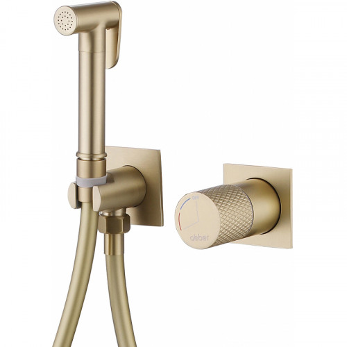 Гигиенический душ со смесителем Abber Rund AF8725G Золото матовое латунь встраиваемый