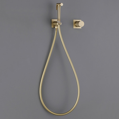 Гигиенический душ со смесителем Abber Rund AF8725G Золото матовое латунь встраиваемый