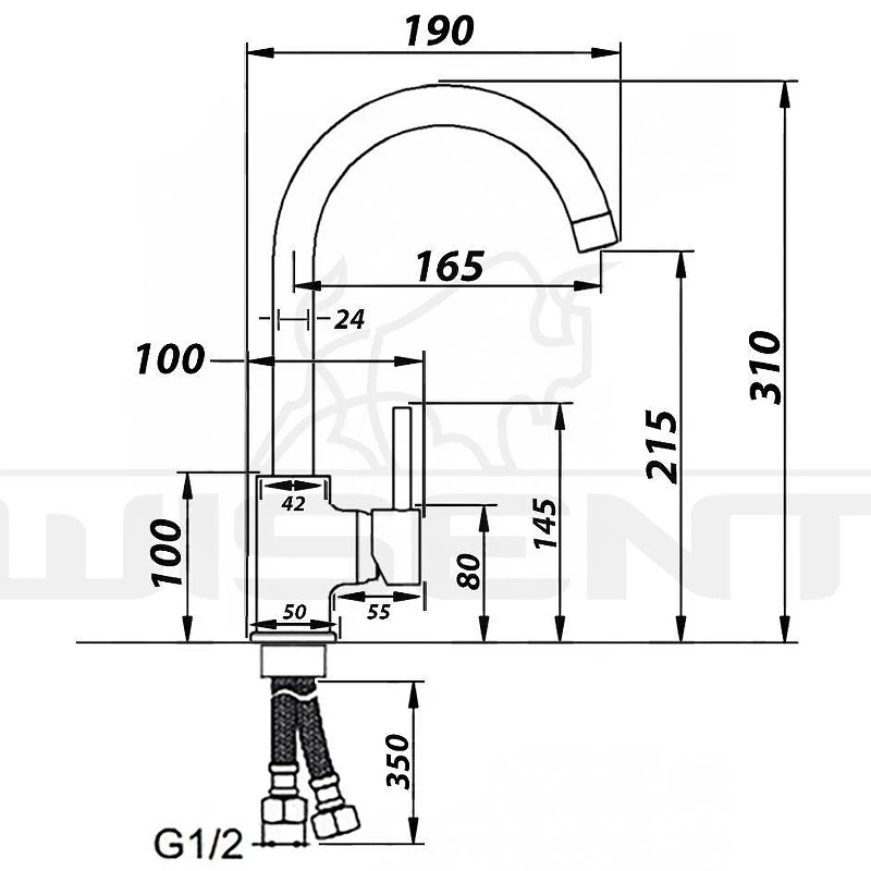 Смеситель для кухни Wisent WP40240 цвет Хром