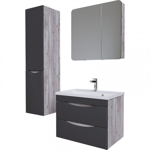 Тумба под раковину Grossman Талис 80 108013 подвесная Бетон пайн Серая МДФ / ЛДСП