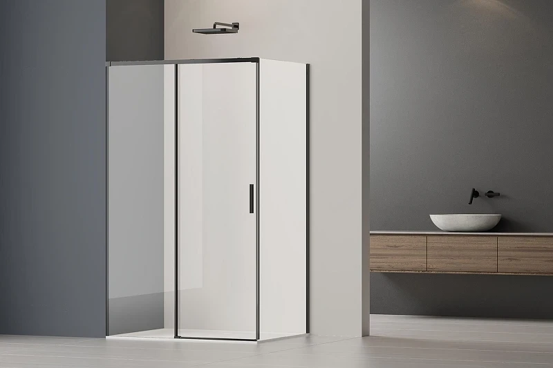 Душевой уголок Vincea Soft 2 110x90 VSR-3SO29011CLB профиль Черный стекло прозрачное