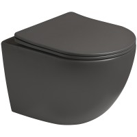 Унитаз SantiLine SL-5109 подвесной Темно-серый матовый с сиденьем Микролифт фаянс подвесной