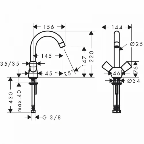 Смеситель для раковины Hansgrohe Logis 71221000 Хром латунь