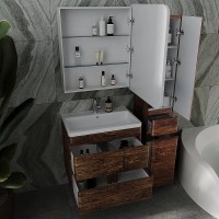 Тумба под раковину Style Line Атлантика 70 Люкс Plus СС-00002340 подвесная Старое дерево МДФ / ЛДСП