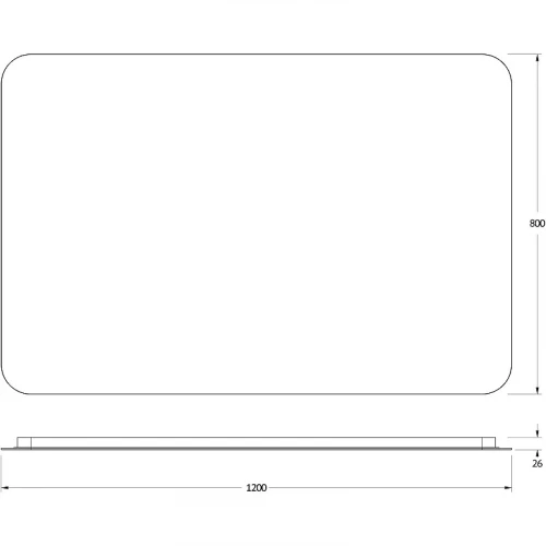 Зеркало Defesto Opti 120x80 DF 2810SH с подсветкой 38W-4500К/Сенсорный выключатель/Нейтральный белый свет