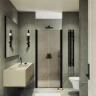 Душевая дверь Maybah Glass MGD-433-6 800х1980 двустворчатая на монопетлях Черный стекло бронзовое матовое