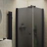 Душевой уголок Maybah Glass MGY-1299-6 900x900x1980 на монопетлях Черный стекло графитовое матовое