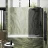 Шторка для ванны Maybah Glass MGV-660-6 690х1400 поворотная с добором Черный стекло графитовое матовое