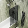 Шторка для ванны Maybah Glass MGV-660-6 690х1400 поворотная с добором Черный стекло графитовое матовое