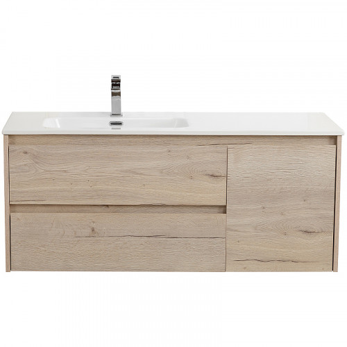 Тумба под раковину BelBagno Kraft 120 L KRAFT-1200-2C-1A-SO-RGB-L подвесная Rovere Galifax Bianco МДФ / ЛДСП