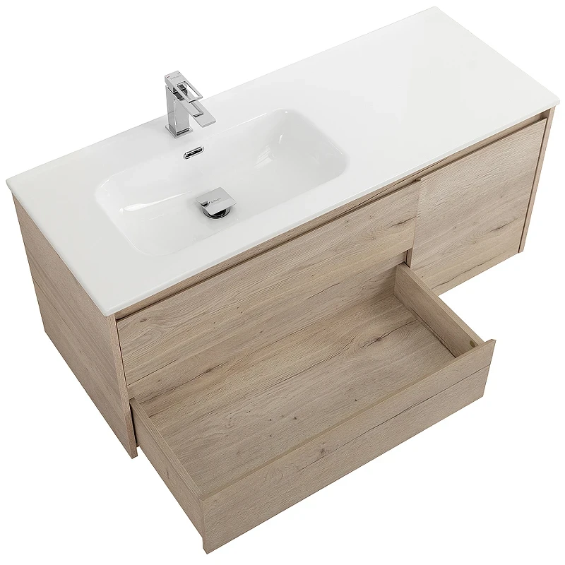Тумба под раковину BelBagno Kraft 120 L KRAFT-1200-2C-1A-SO-RGB-L подвесная Rovere Galifax Bianco МДФ / ЛДСП