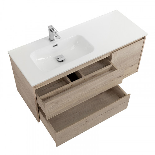 Тумба под раковину BelBagno Kraft 120 L KRAFT-1200-2C-1A-SO-RGB-L подвесная Rovere Galifax Bianco МДФ / ЛДСП