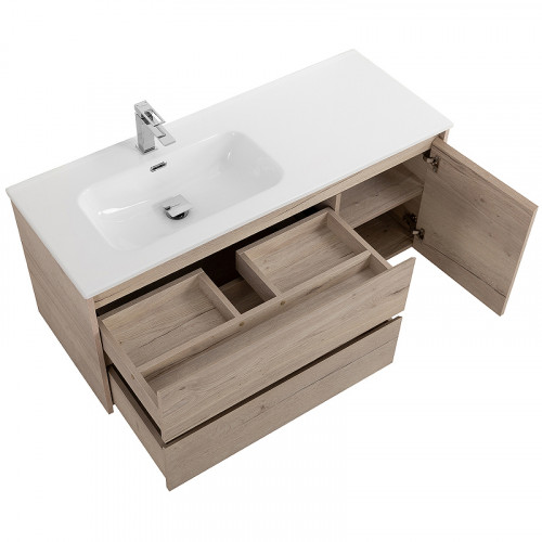 Тумба под раковину BelBagno Kraft 120 L KRAFT-1200-2C-1A-SO-RGB-L подвесная Rovere Galifax Bianco МДФ / ЛДСП