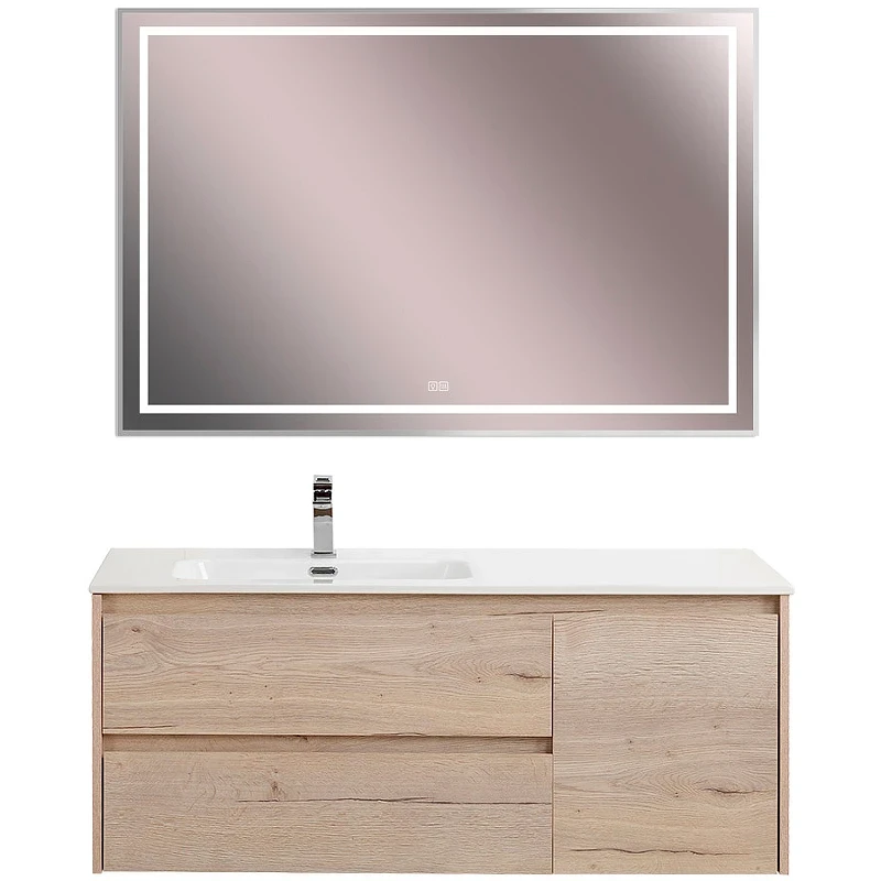 Тумба под раковину BelBagno Kraft 120 L KRAFT-1200-2C-1A-SO-RGB-L подвесная Rovere Galifax Bianco МДФ / ЛДСП