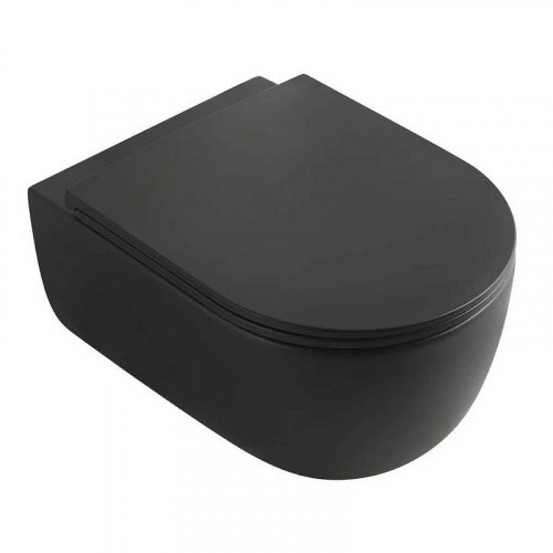 Унитаз Veconi Rino VRI-49TB подвесной цвет Черный матовый с сиденьем Микролифт