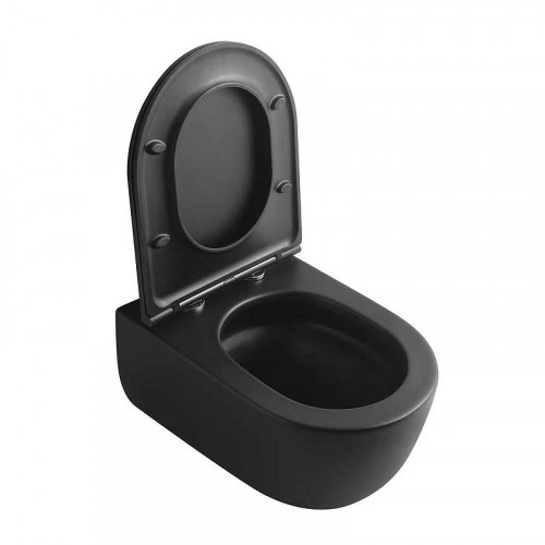 Унитаз Veconi Rino VRI-49TB подвесной цвет Черный матовый с сиденьем Микролифт