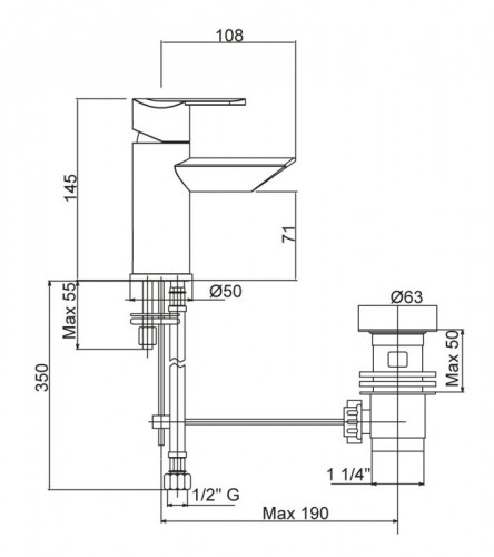 Смеситель для биде Cezares Garda GARDA-BSM1-01-Cr Хром латунь
