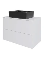 Тумба с раковиной Orange Otto 75 Ot-75TuMDF+B01-475MB подвесная цвет Белый глянец