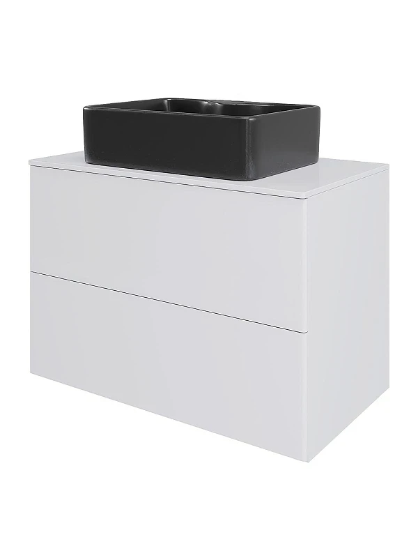 Тумба с раковиной Orange Otto 75 Ot-75TuMDF+B01-475MB подвесная цвет Белый глянец