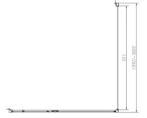 Душевой уголок Vincea Slim-N 100x100 VSR-4SNP1010CLB профиль Черный стекло прозрачное