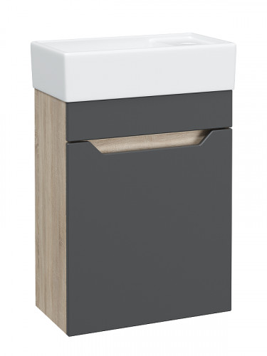 Тумба с раковиной DIWO Архангельск 40 1108026 подвесная цвет Дуб сонома, Антрацит