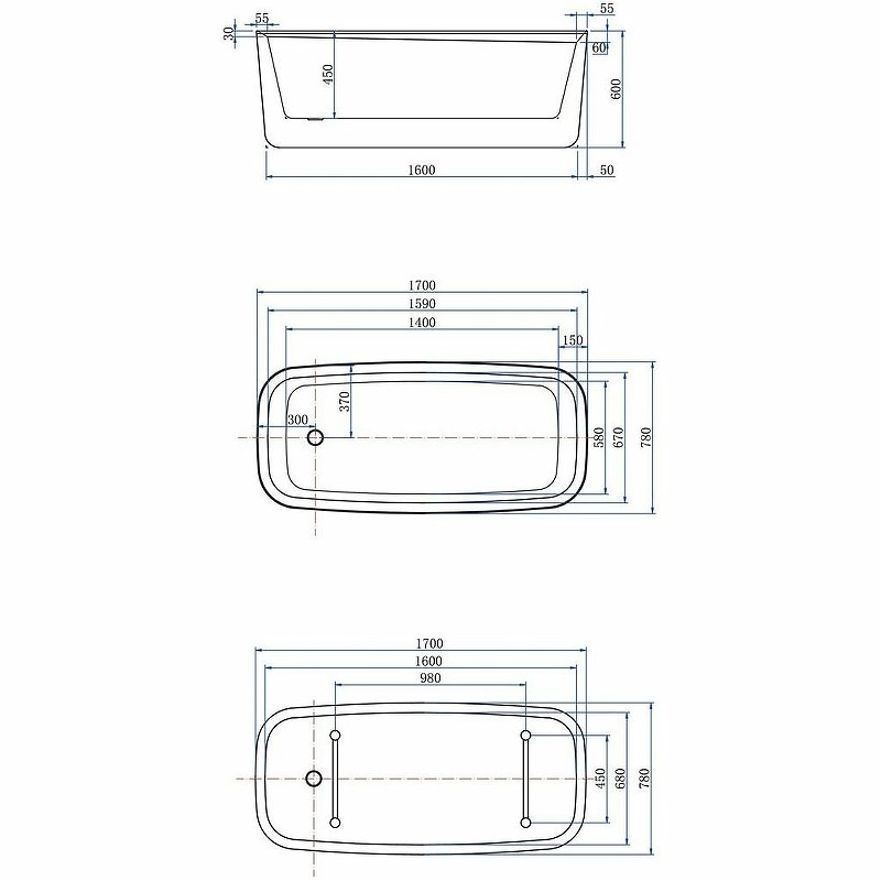 Акриловая ванна Allen Brau Infinity 3 170x78 2.21003.20 без гидромассажа