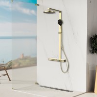 Душевая система Vincea Aspire VSFS-4AS1BG Брашированное золото латунь на стену
