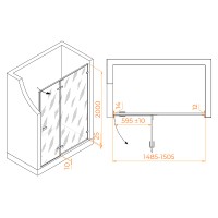 Душевая дверь RGW Stilvoll SV-004 150 353200415-21 профиль Хром стекло матовое