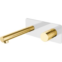 Смеситель для раковины Boheme Stick 125-WG Белый Золото латунь встраиваемый