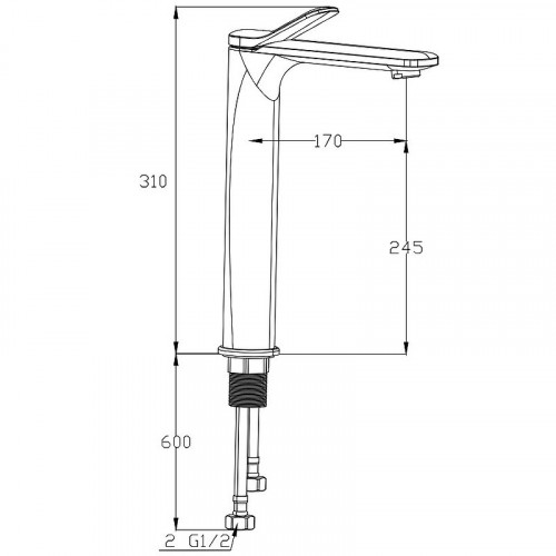 Смеситель для раковины Boch Mann Bernina B XL BM9629 Черный матовый латунь