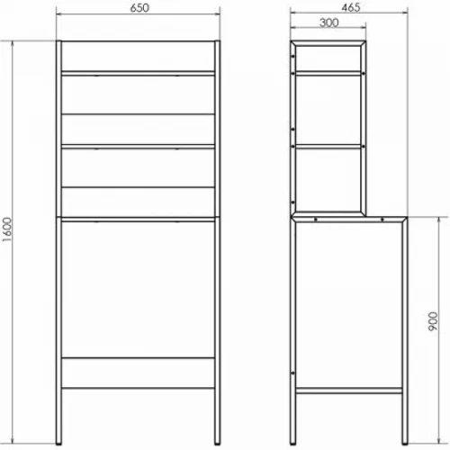 Стеллаж Comforty 65 00-00011201 над стиральной машиной Дуб темно-коричневый МДФ / ЛДСП