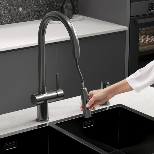 Смеситель для кухни Reflexion Lago RX9904BL цвет Оружейная сталь