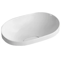 Раковина CeramaLux 58 5006B Белая фаянс полувстраиваемая