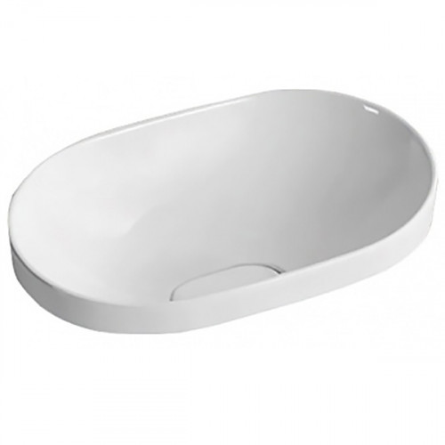 Раковина CeramaLux 58 5006B Белая фаянс полувстраиваемая