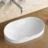 Раковина CeramaLux 58 5006B Белая фаянс полувстраиваемая